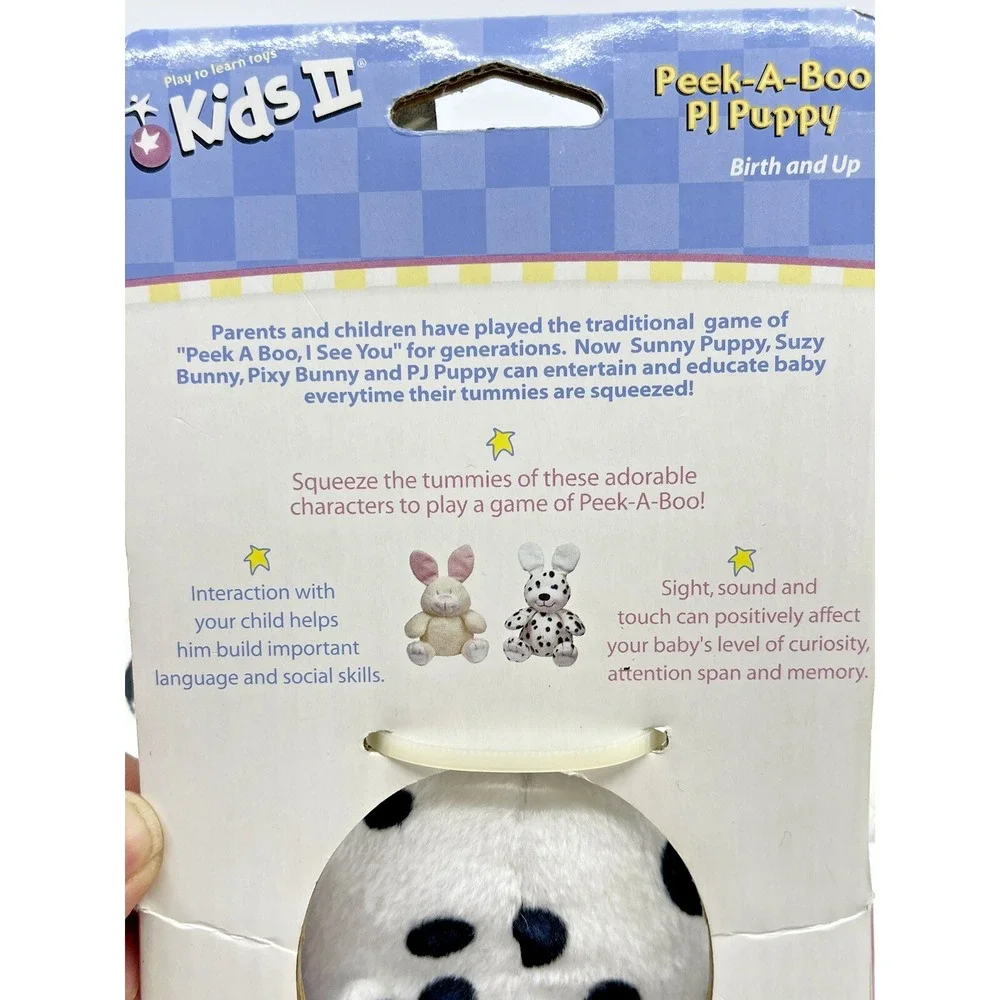 Kids 2 Peek-A-Boo PJ Puppy Dog Play To Learn Soft Toys Floppy Ears Dalmatian